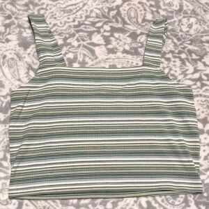 American Eagle Tube/ Crop Top -Striped Green and White